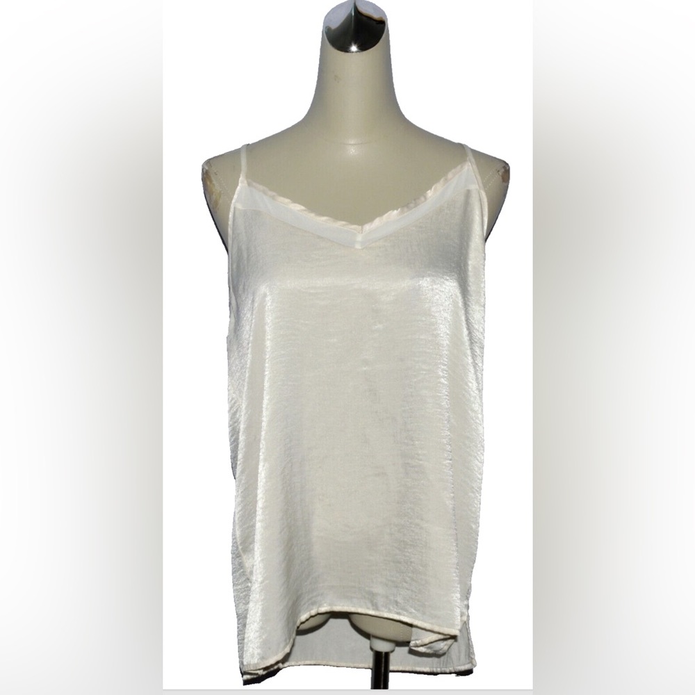 RO&DE RO DE NEW NWT $48 SZ L LARGE CREME IVORY TANK TOP BLOUSE CAMI MADE IN USA